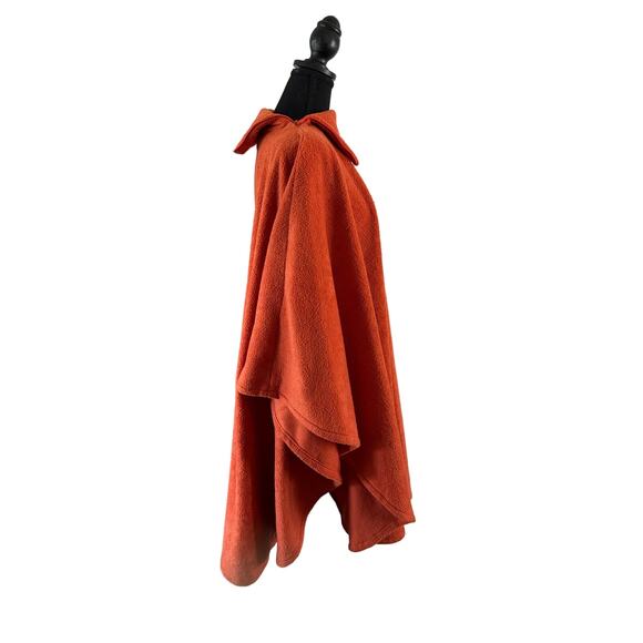 Vintage Cozy Orange Teddy Poncho - One Size - Picture 4 of 4